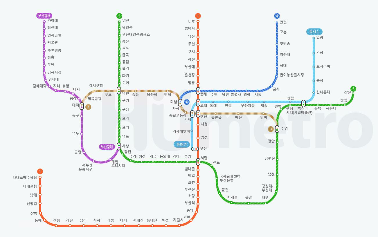 부산 지하철 노선도